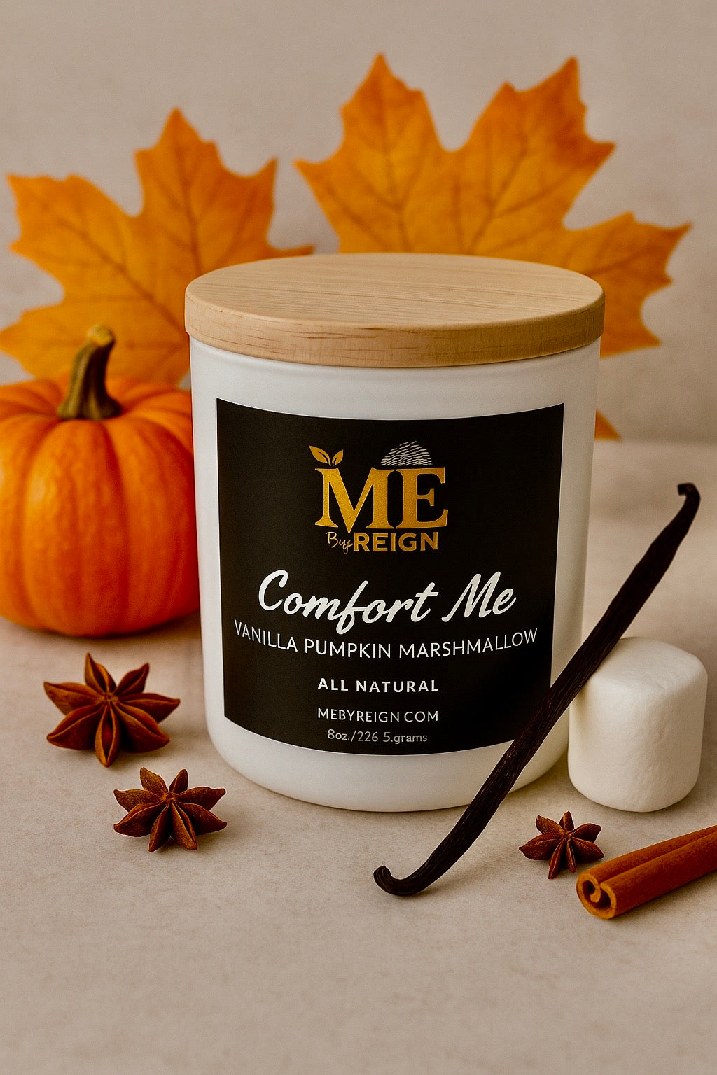 COMFORT ME Pumpkin, Vanilla Marshmallow Candle 